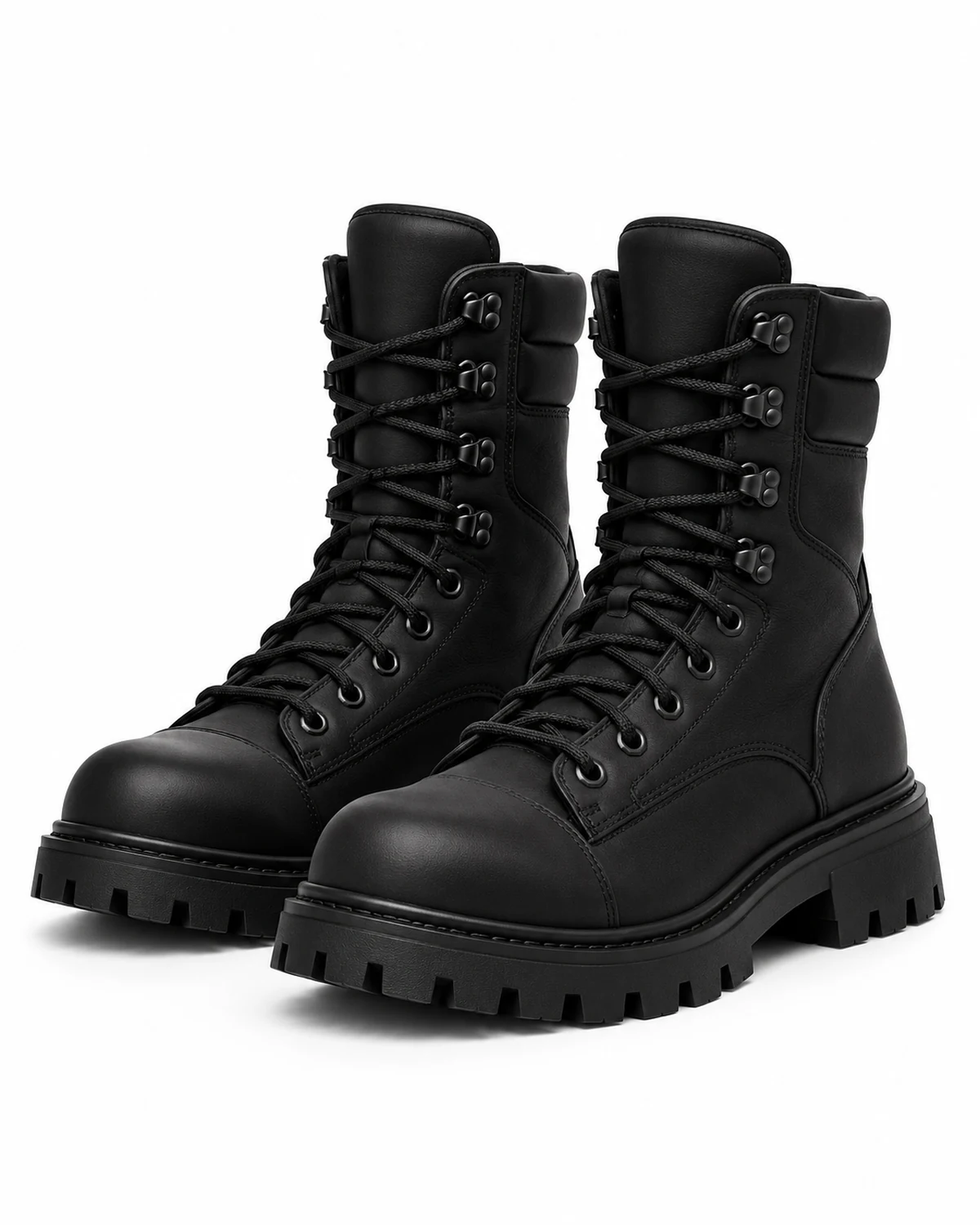 Alpine Lace-Up Boots — Black