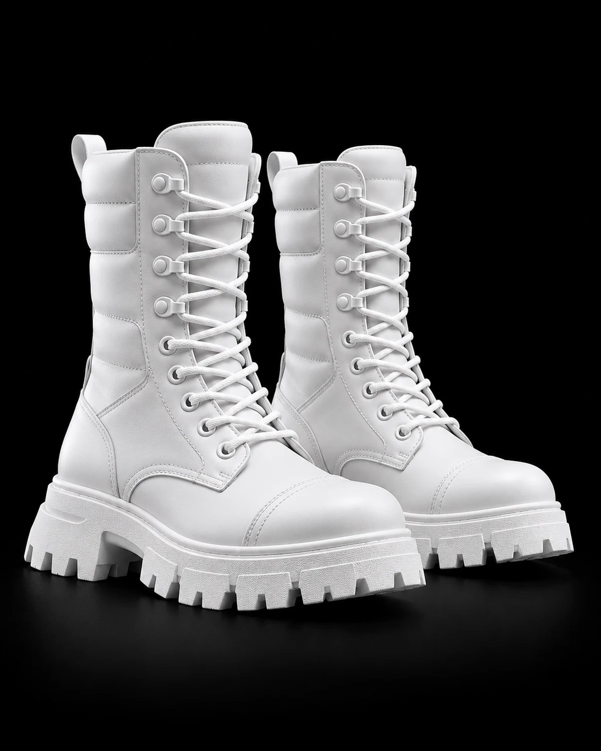 Alpine Lace-Up Boots — White